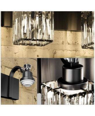 Modern Crystal Bathroom Vanity Lights Black Bathroom Light Fixtures Crystal Vanity Shower Lights Over Mirror, Mirror Glass Crystal Bathroom Vanity Lighting Fixtures