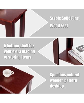 2-Tier Modern Compact End Table with Storage Shelf