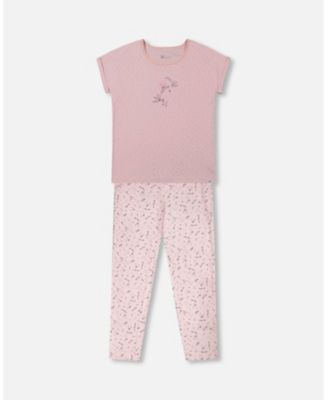 Deux Par Deux Organic Cotton Short Two Piece Pajama Set - Printed Cotton Candy Deux Par Deux Organic Cotton Short Two Piece Pajama Set - Printed Cotton Candy