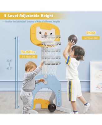 3-in-1 Adjustable Kids Basketball Hoop Sports Set