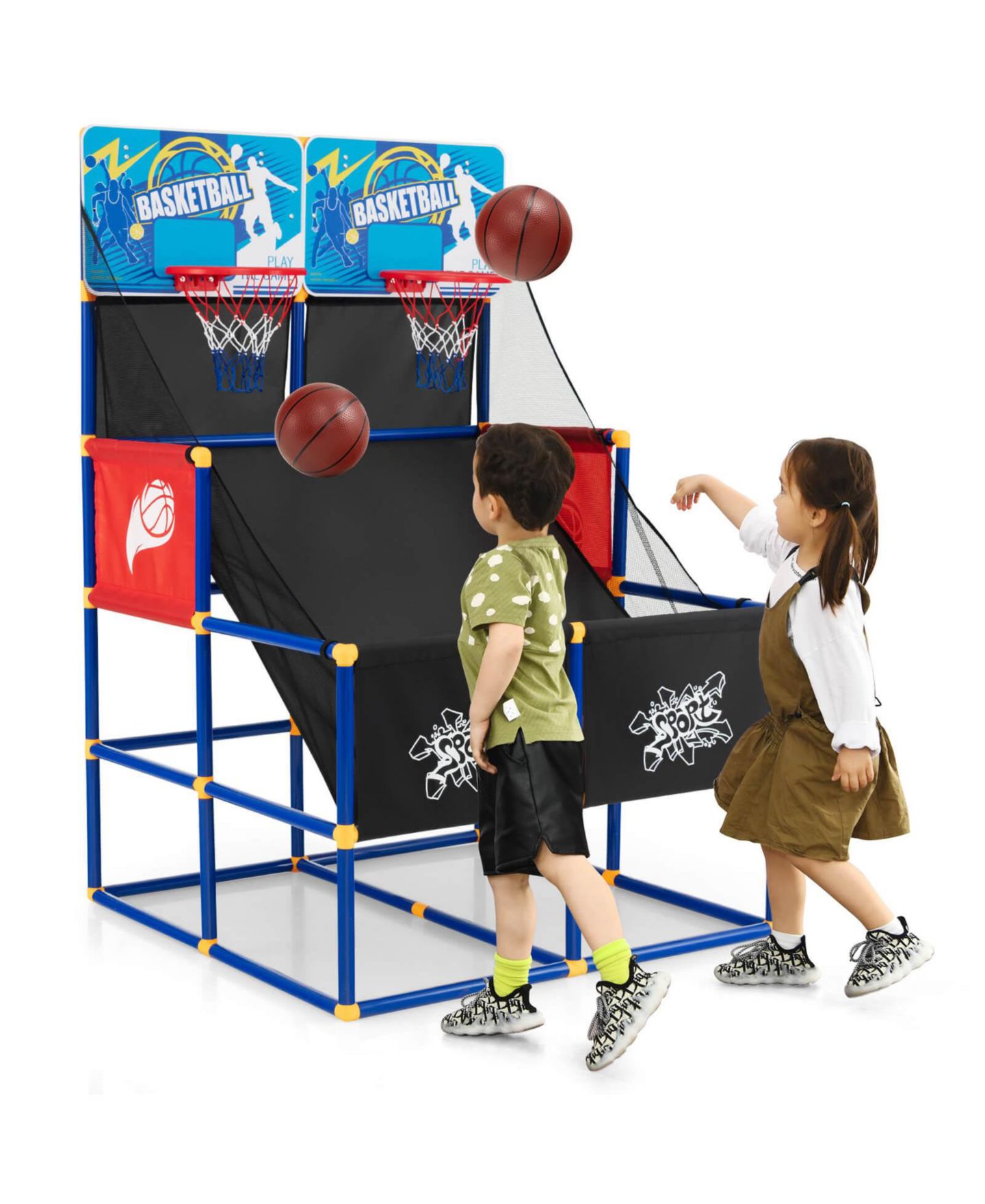 Детские игрушки KUYOTQ Kids Arcade Basketball Game Set with 4 Basketballs and Ball Pump — фото 1