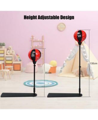 Kids Punching Bag with Adjustable Stand and Boxing Gloves
