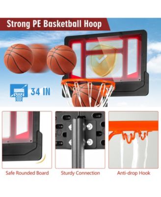 4.3-8.2 FT Portable Basketball Hoop with Adjustable Height and Wheels