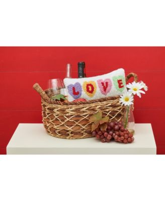 Valentine's Day "Love" Hearts Small/Petite Hooked Accent Pillow, 6" x 12"