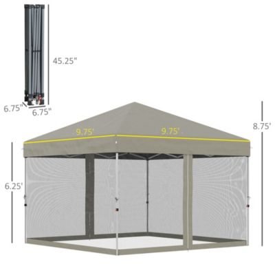 10' x 10' Pop Up Canopy Party Tent with Wheeled Bag,