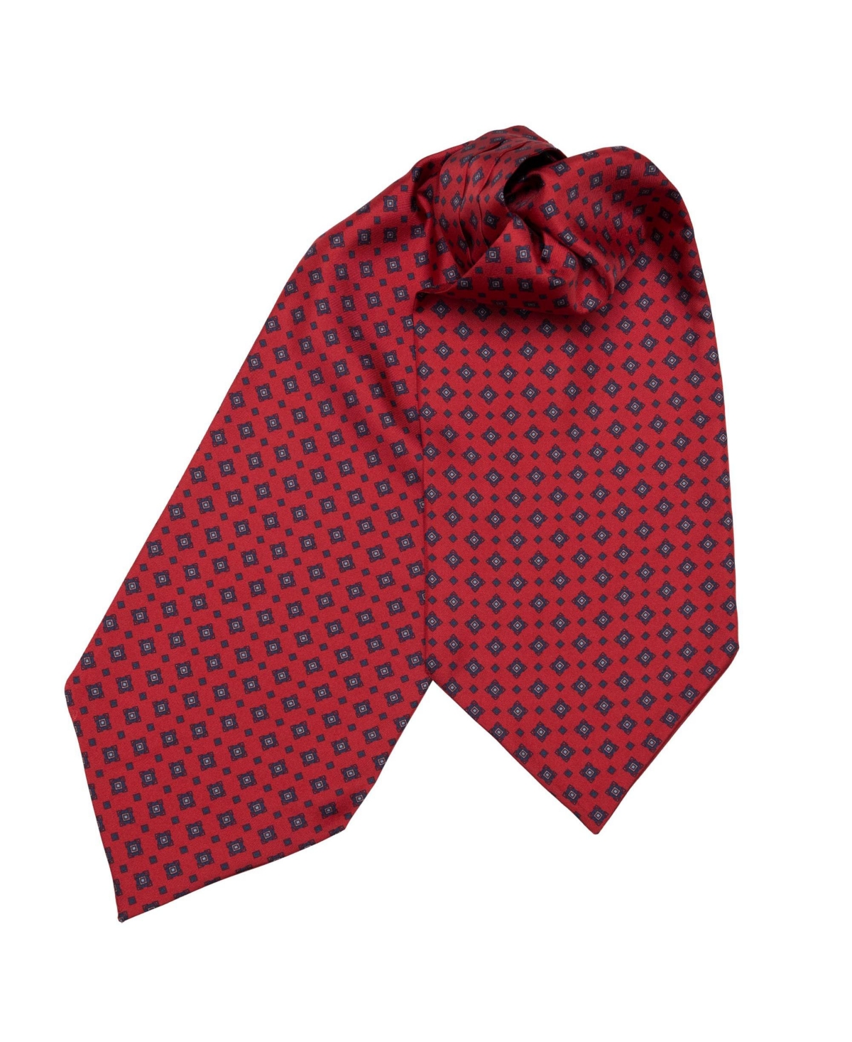 Corbara - Silk Ascot Cravat Tie for Men - Dark red