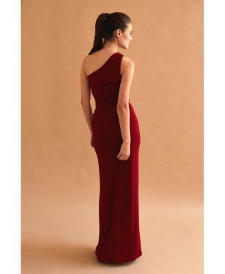 CRESCENT Women's Cristi One Shoulder Knit Top and Skirt Set