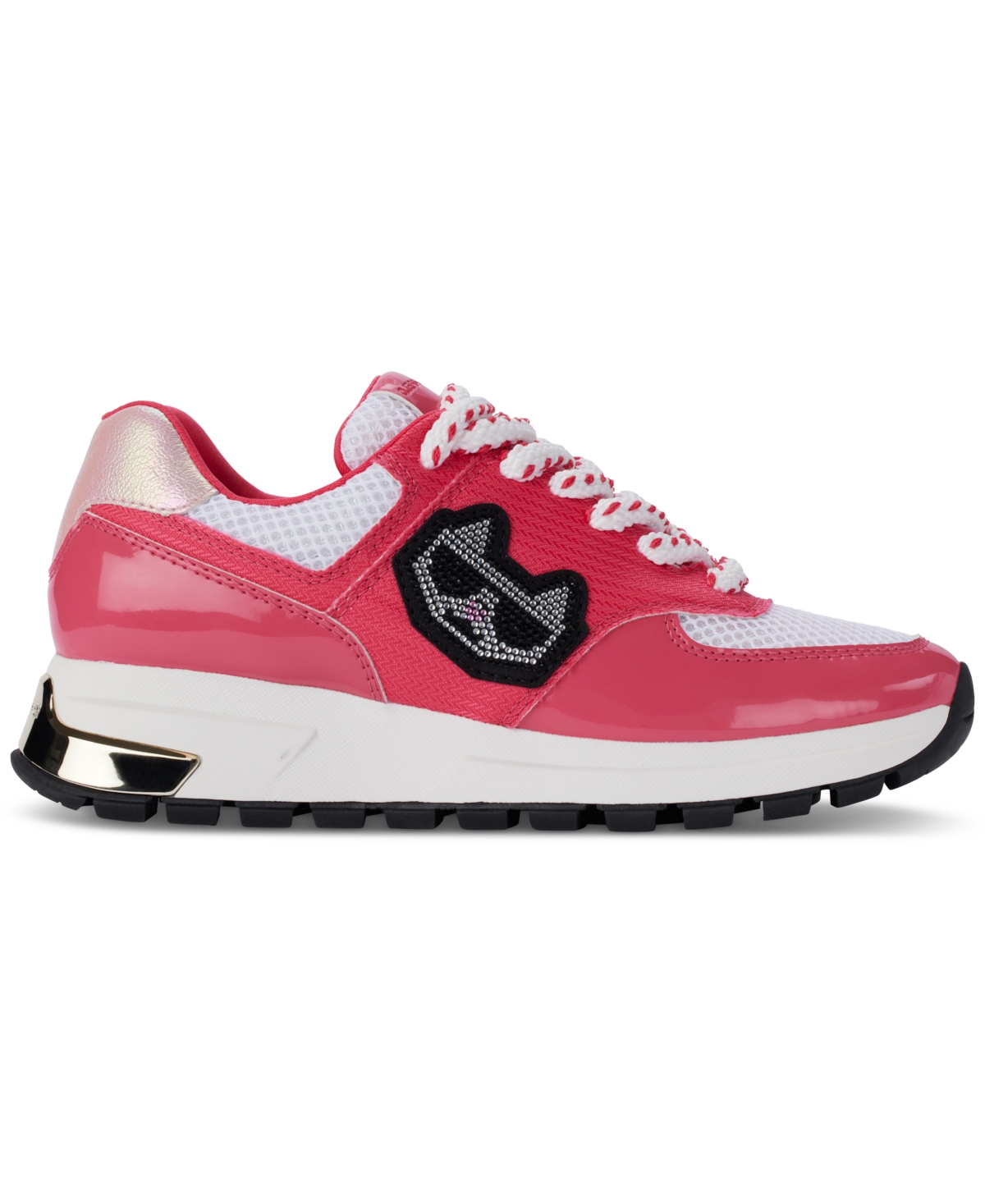 Karl Lagerfeld Women's Mayu Lace-up Sneakers In White,teaberry