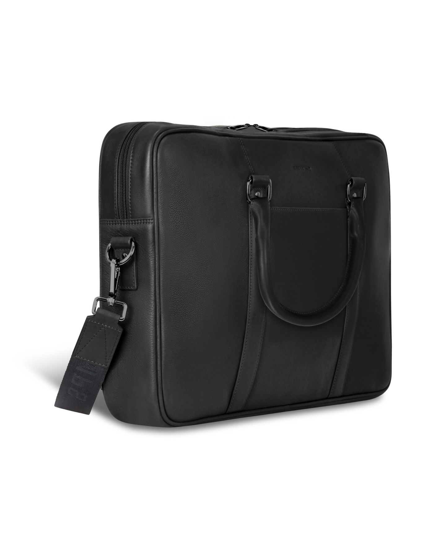 Кожаный тонкий портфель Champs Onyx Collection, цвет: Чёрный — фото 3
