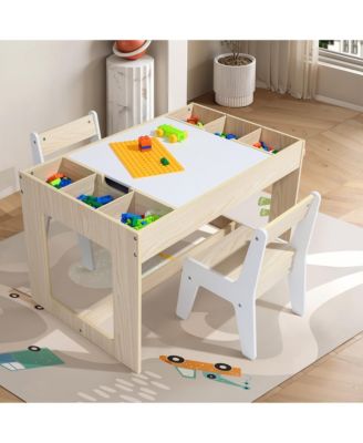 Drawing and Activity Board Children Table with 2 Chairs Set