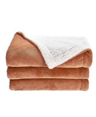 Velvet Plush Reversible Sherpa Throw Blanket
