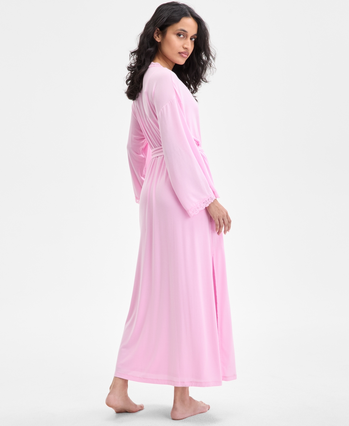 Inc International Concepts Women's Lace-trim Knit Nightgown, Exclusively At Macy's In Pink