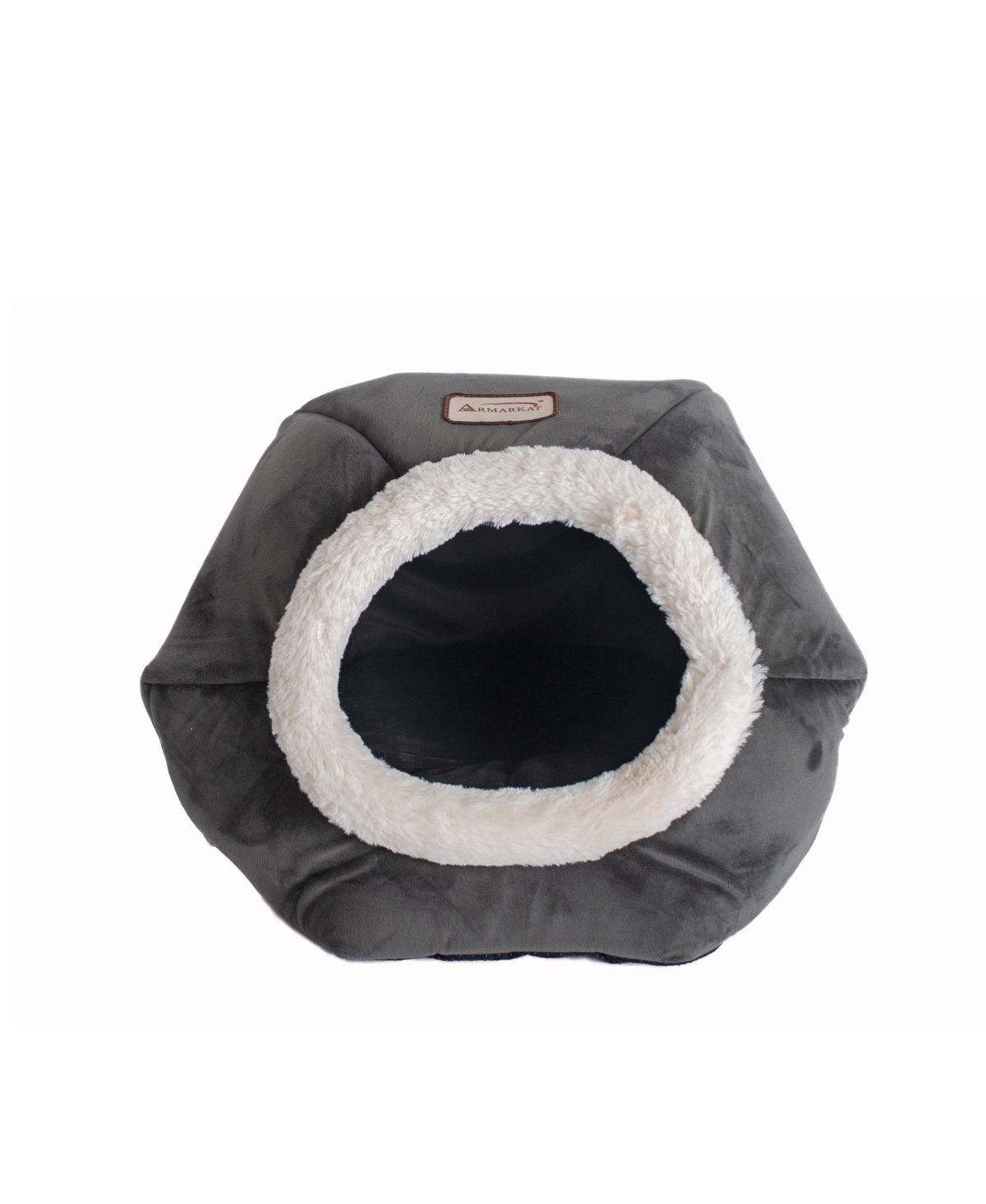 Enclosed Cave Cat Bed, Plush & Velvet Hug Bed For Indoor Cats And Small Dogs C80CSH/Mb Gray - Gray