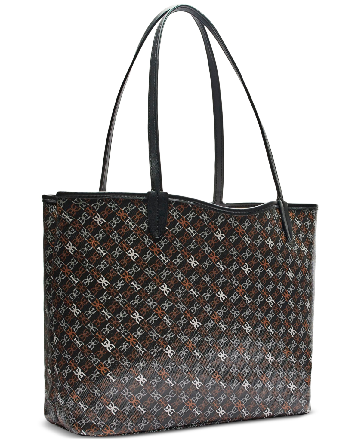 SAM EDELMAN HARPER LARGE MONOGRAM BLACK SHOPPER 