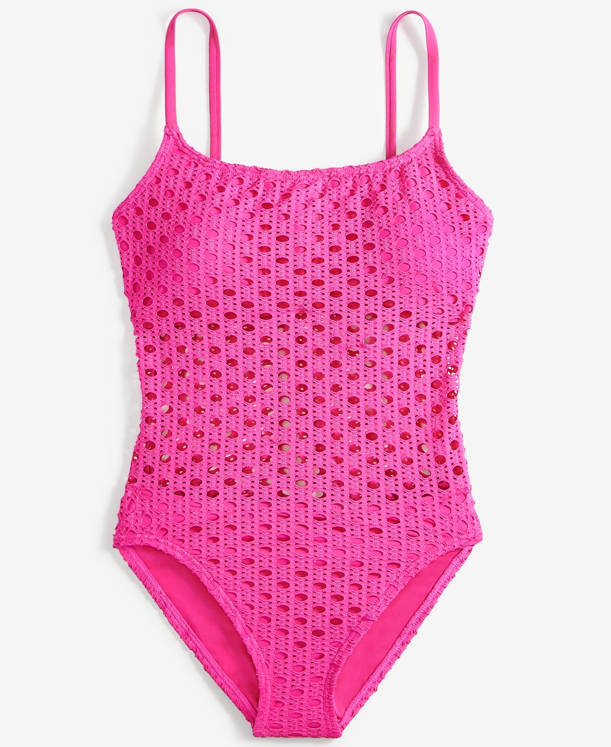 Carmen Marc Valvo Women's Crochet Scoop-neck One-piece Swimsuit In Pink