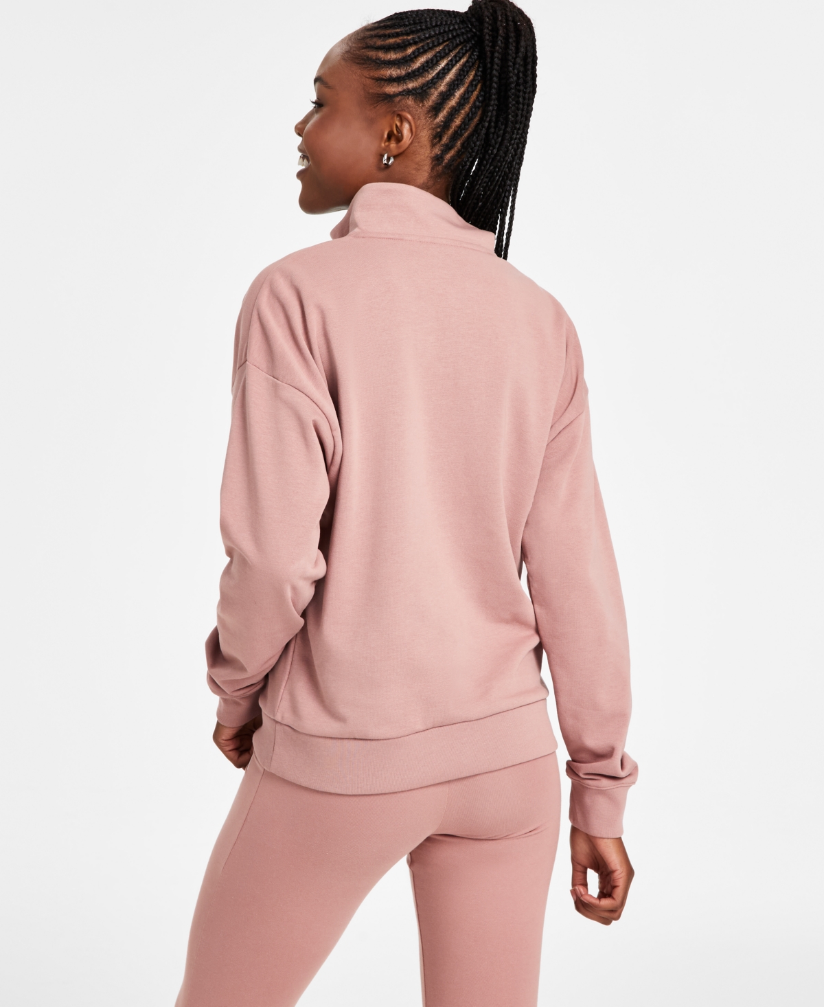 ADIDAS ORIGINALS WOMEN'S ESSENTIALS SMALL LOGO FRENCH TERRY QUARTER ZIP TOP