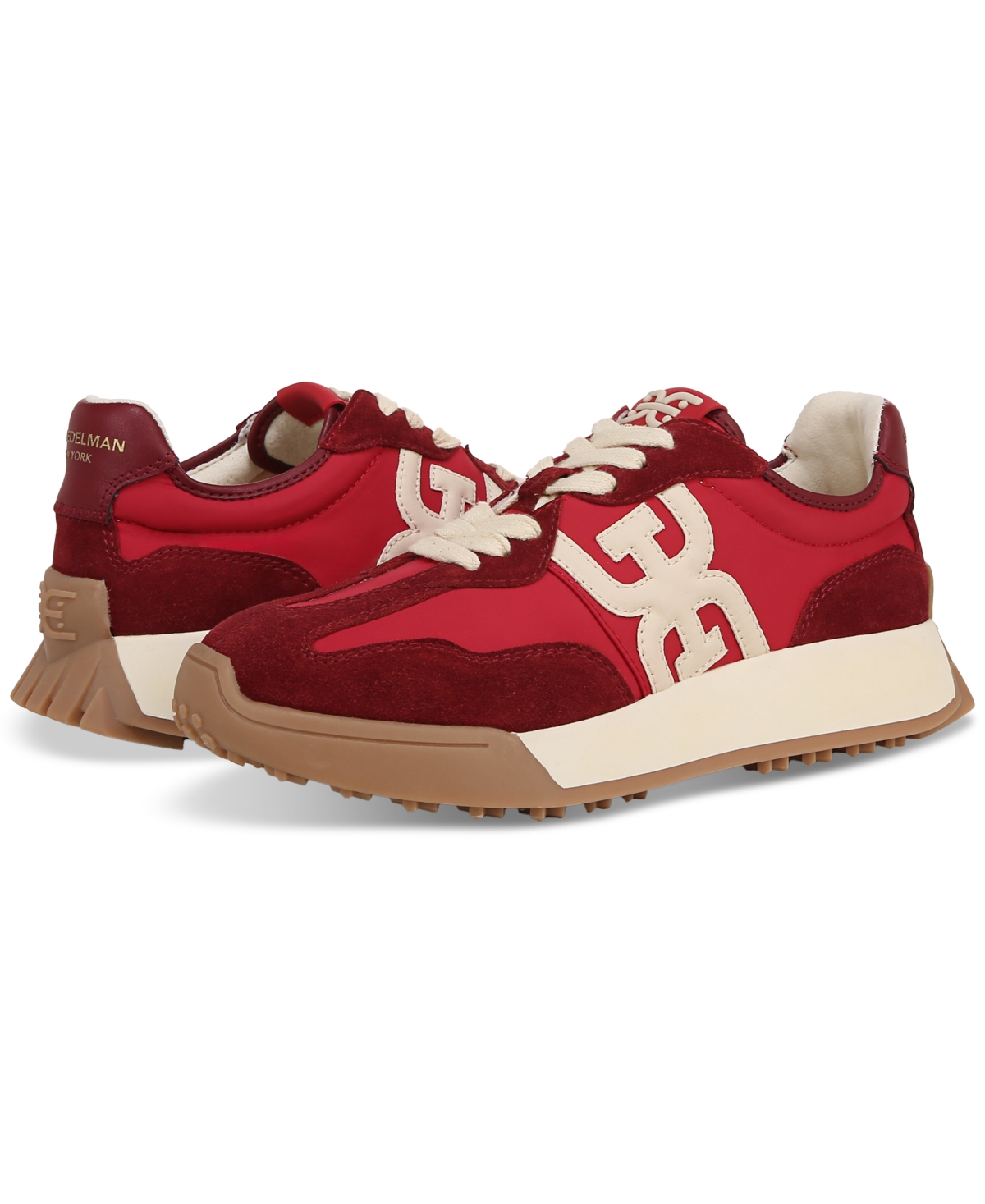 Sam Edelman Langley Sneaker In Deep Scarlet