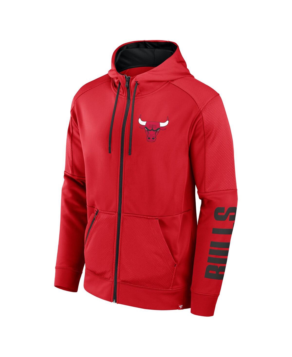 Fanatics Men's Red Chicago Bulls Baller Defender Performance Full-zip Hoodie In Red