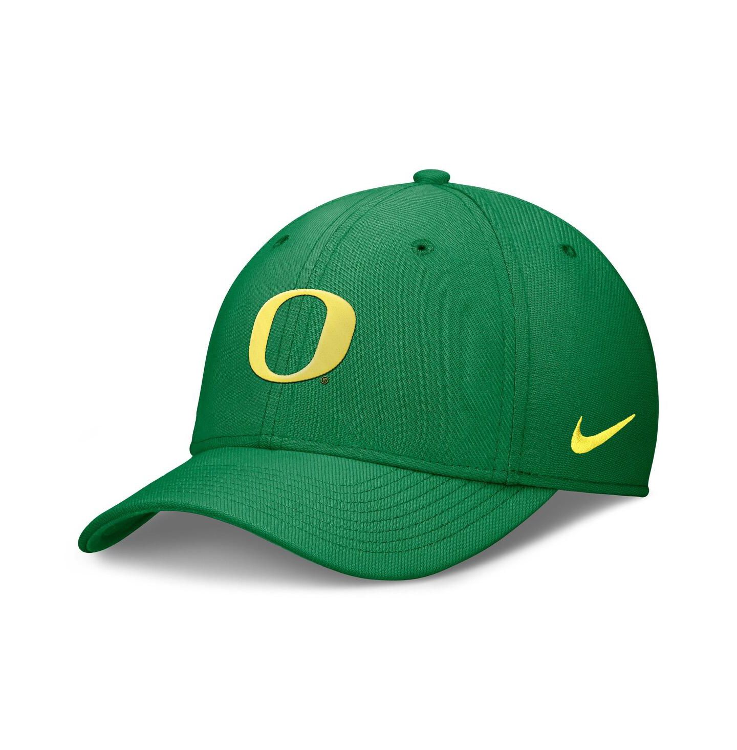 Мужская кепка Nike Green Oregon Ducks 2024 On-Field Swoosh Flex Hat — фото 1