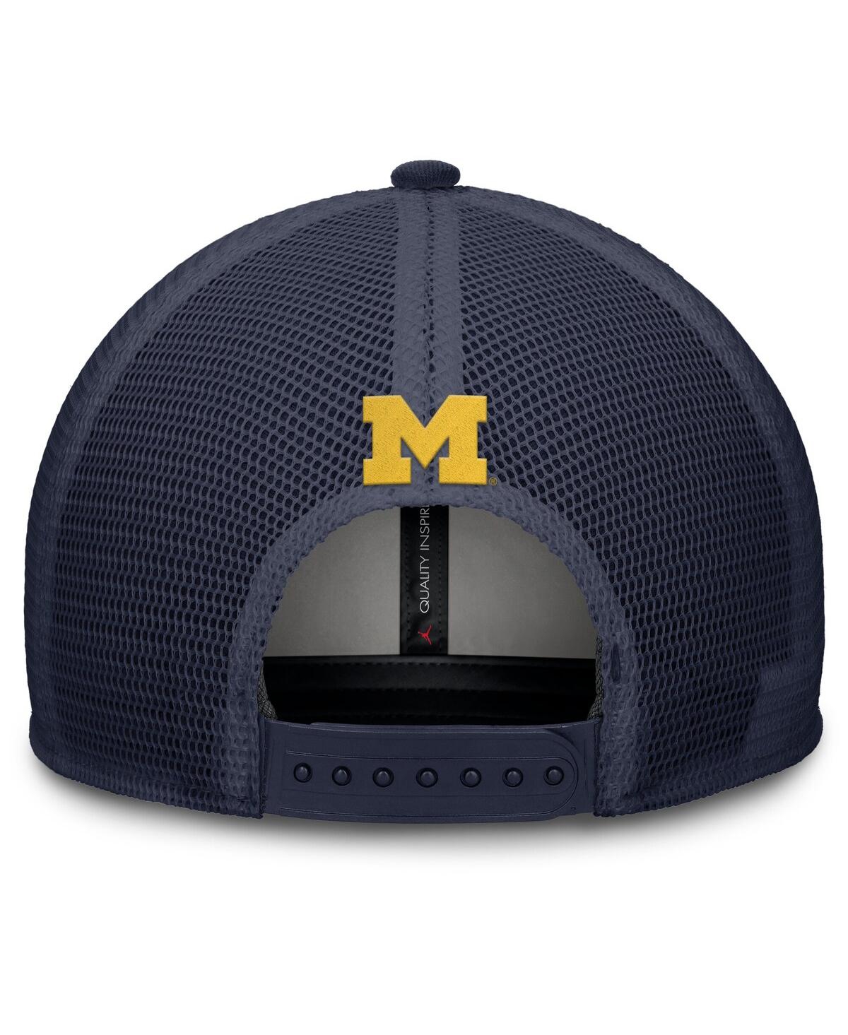 JORDAN MEN'S NAVY MICHIGAN WOLVERINES RISE ADJUSTABLE HAT 