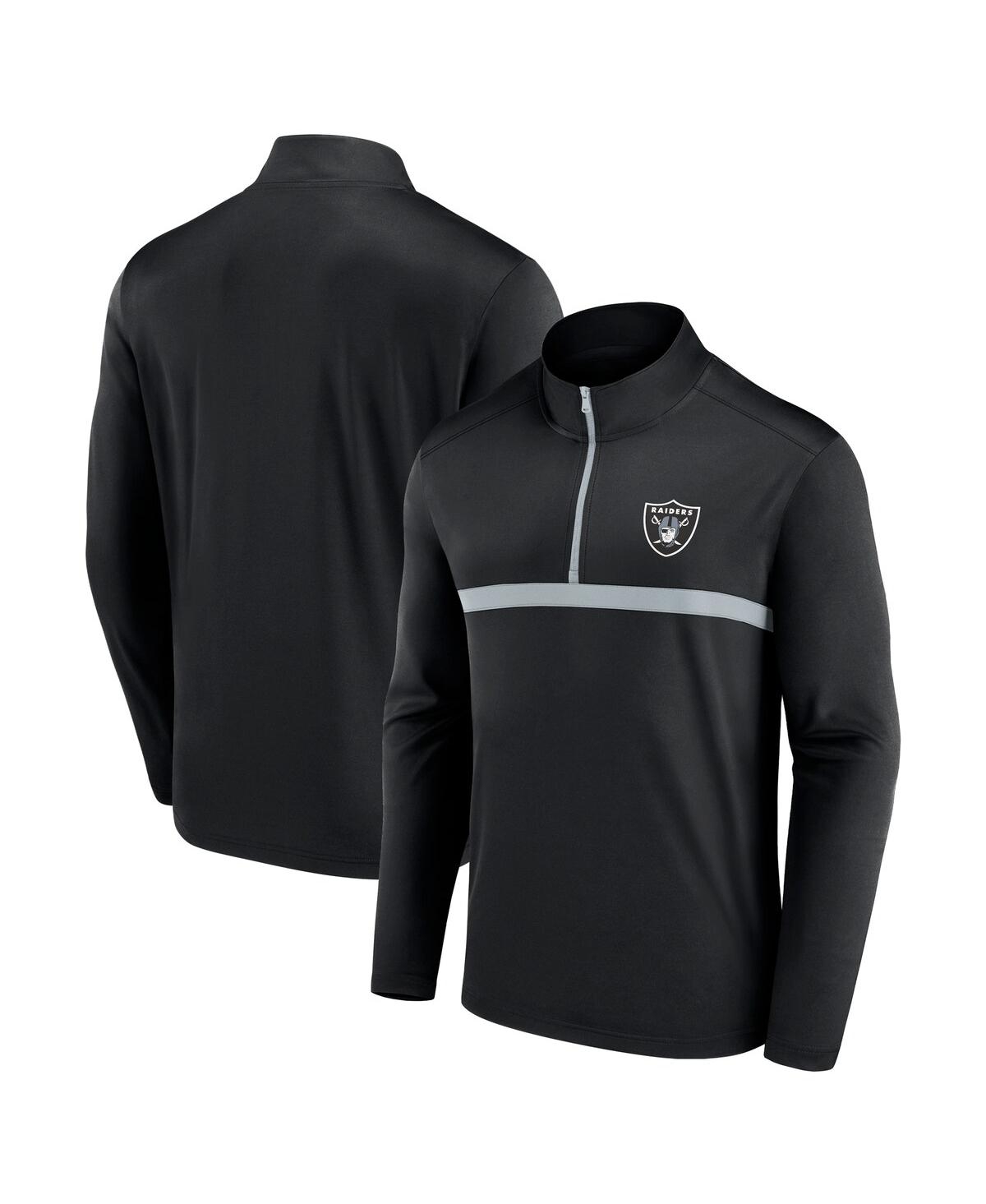 Fanatics Men's Black Las Vegas Raiders Head-to-head Quarter-zip Top In Black