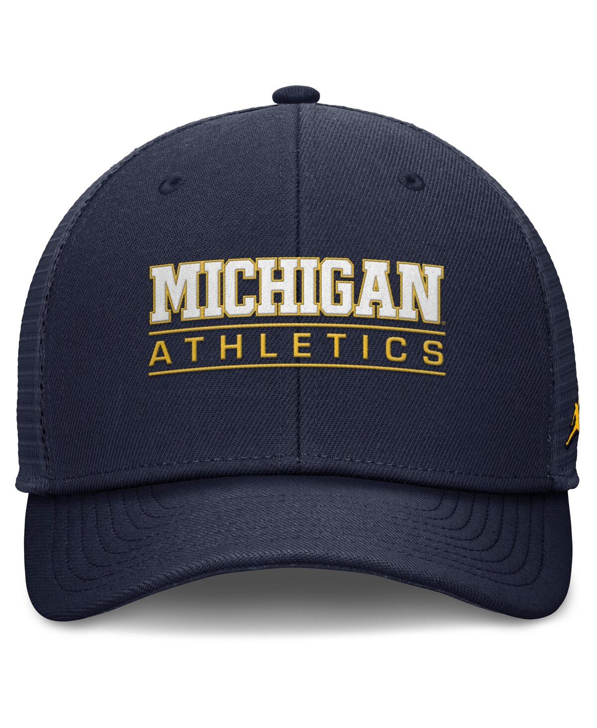 JORDAN MEN'S NAVY MICHIGAN WOLVERINES RISE ADJUSTABLE HAT 