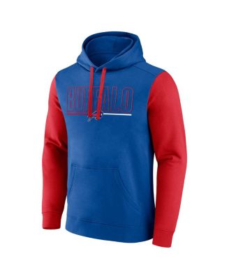 Men's Royal/Red Buffalo Bills Outline Pullover Hoodie