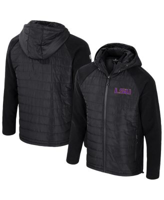 Colosseum - Men's Black LSU Tigers Block The Sun Full-Zip Hooded Jacket