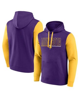 Fanatics - Men's Purple/Gold Minnesota Vikings Outline Pullover Hoodie
