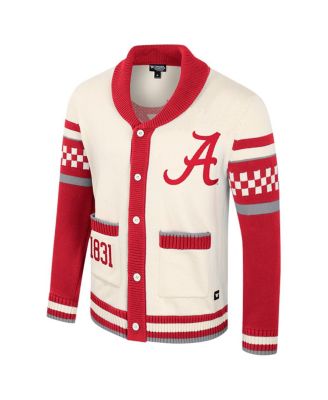 Colosseum Womens Cream Alabama Crimson Tide Wild Collective Button-Up Jacquard Sweater 26790₽