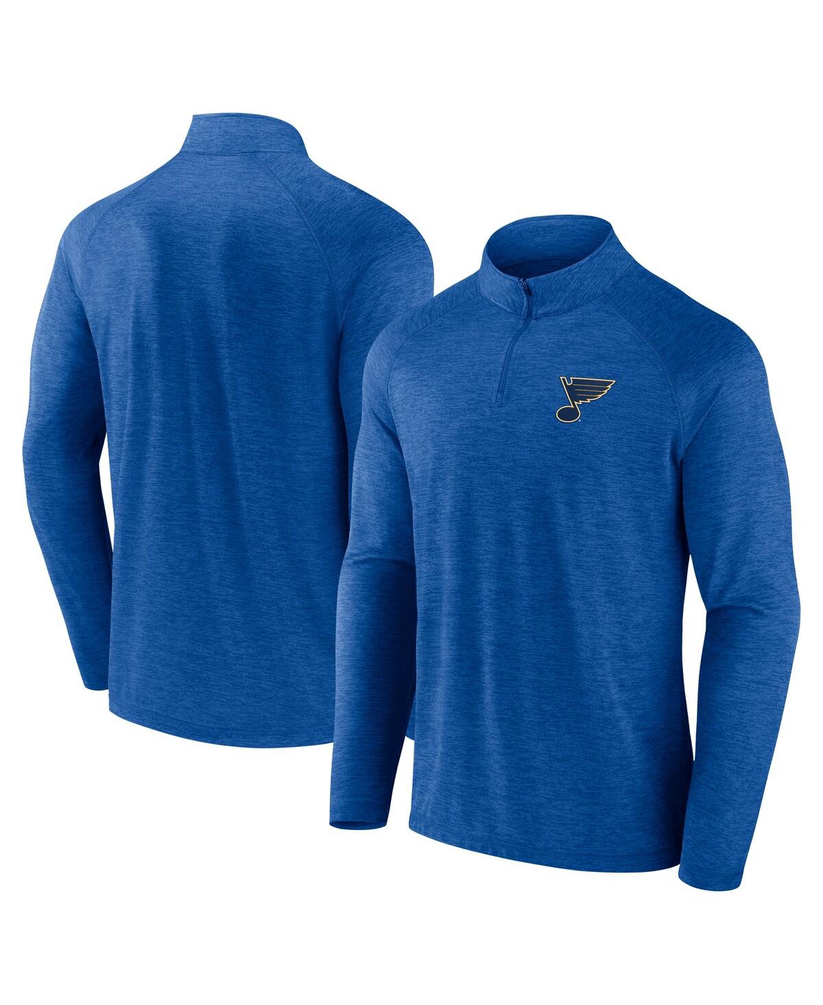 Men's Blue St. Louis Blues Head-to-Head Raglan Quarter-Zip Top - Blue