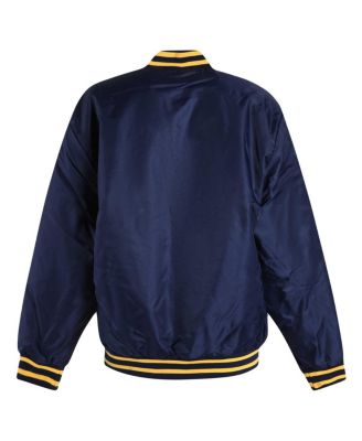 Hype And Vice Women's Navy Michigan Wolverines A-Game Varsity Full-Snap Jacket