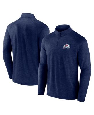 Logo Athletic - Men's Navy Colorado Avalanche Head-to-Head Raglan Quarter-Zip Top
