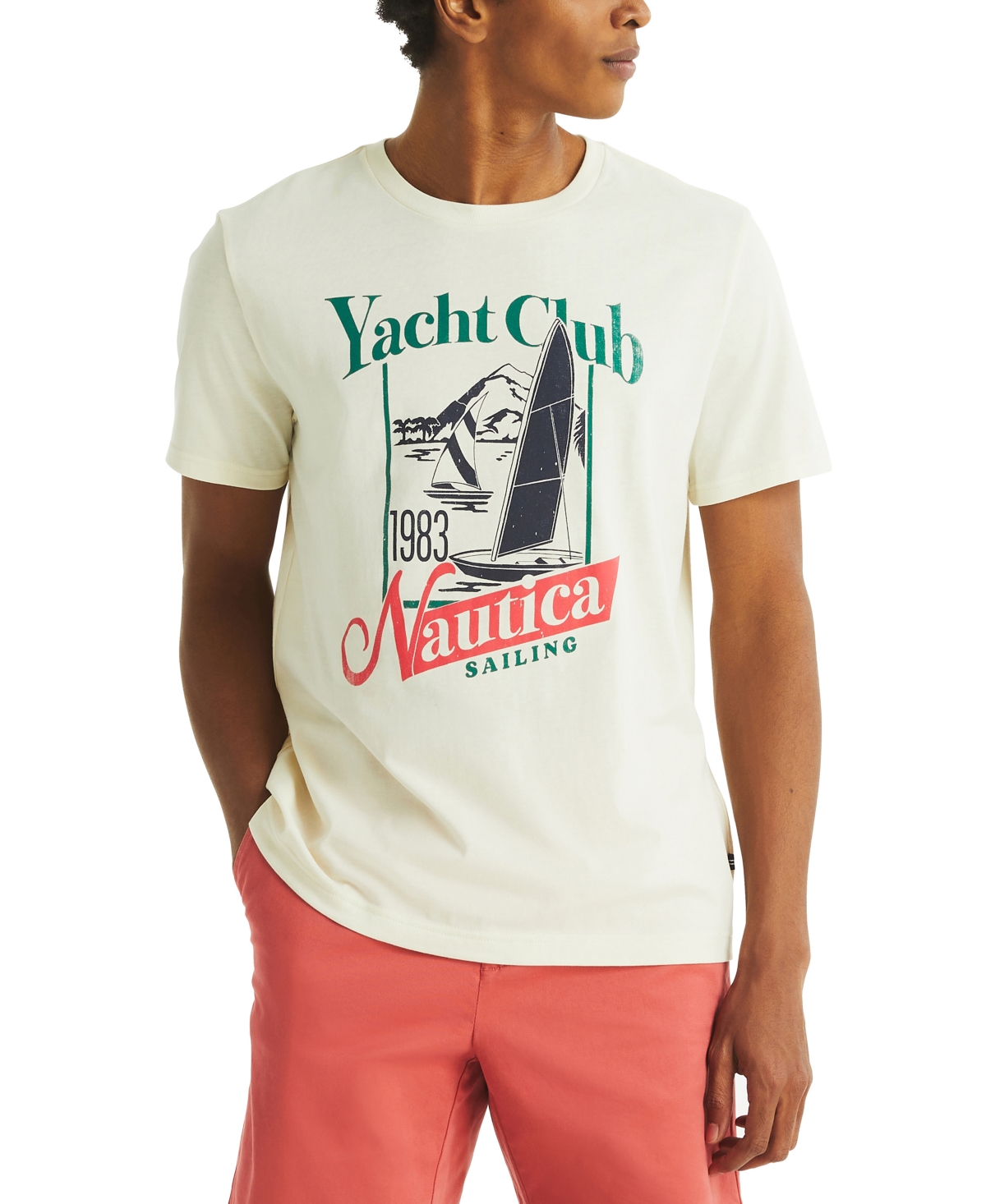 Men's Yacht Club Logo Graphic T-Shirt - Bright White