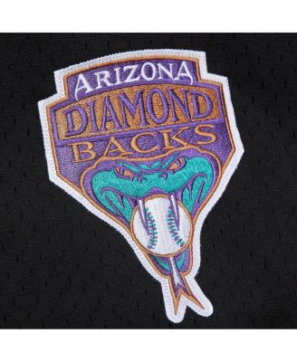 Мужская футболка Mitchell & Ness от Randy Johnson Black Arizona Diamondbacks Cooperstown Collection из сетчатого трикотажа на пуговицах от Randy Johnson.