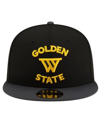 Men's Black Golden State Warriors Jersey Hook Statement Edition 9FIFTY Snapback Hat