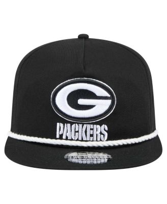 Men's Black Green Bay Packers B-Dub Golfer Snapback Hat