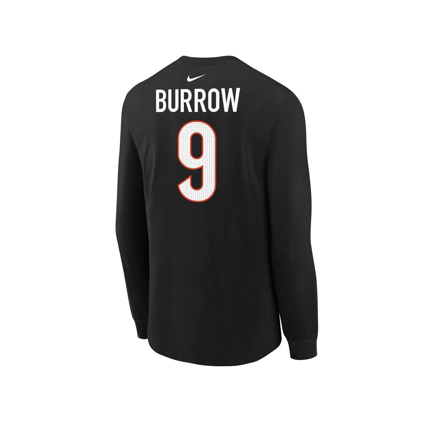 Big Boys and Girls Joe Burrow Black Cincinnati Bengals Player Name & Number Long Sleeve T-Shirt