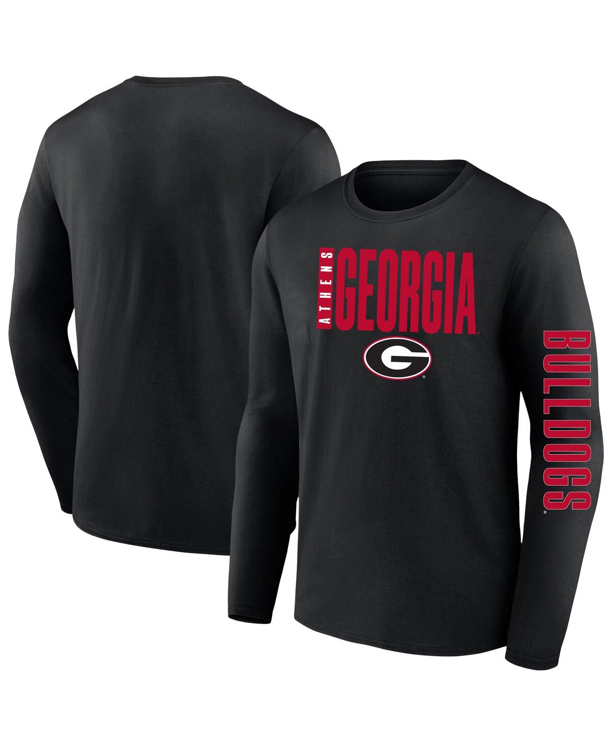 Fanatics Men's Black Georgia Bulldogs Big Tall Vision Long Sleeve T-shirt In Black
