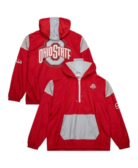 Мужское худи Mitchell & Ness Scarlet Ohio State Buckeyes Team 3.0 Anorak Half-Zip