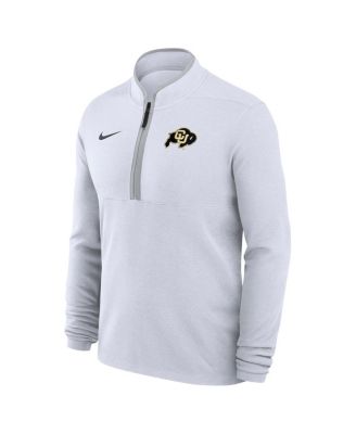 Men's White Colorado Buffaloes Coaches Courtside Basketball Victory Performance Quarter-Zip Top
