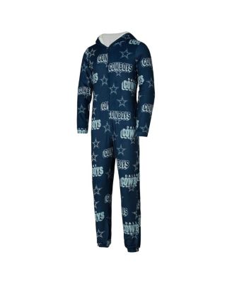 Concepts Sport Womens Navy Dallas Cowboys Roadway Allover Print Microfleece Full-Zip Union Suit 12390₽