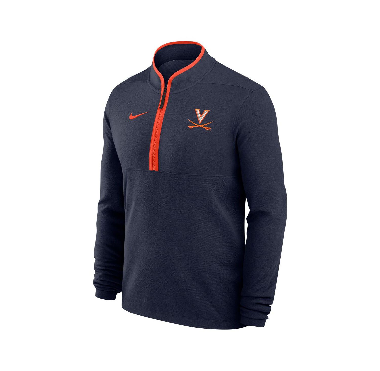 Men's Navy Virginia Cavaliers Coaches Courtside Basketball Victory Performance Quarter-Zip Top