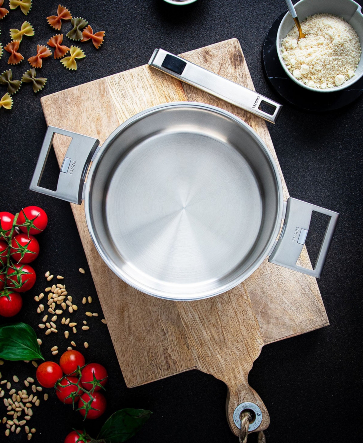 Cristel Stainless Steel 3-piece Strate Saucepan Set In Silver