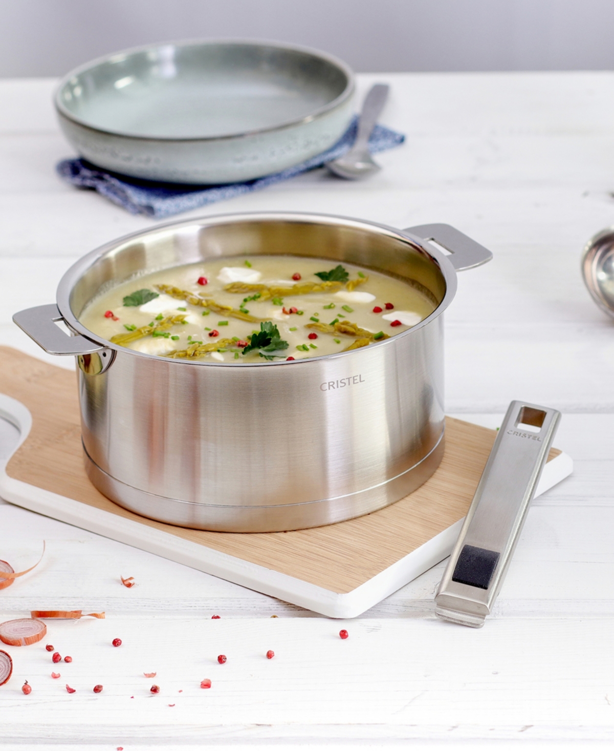 Cristel Stainless Steel 3-piece Strate Saucepan Set In Silver