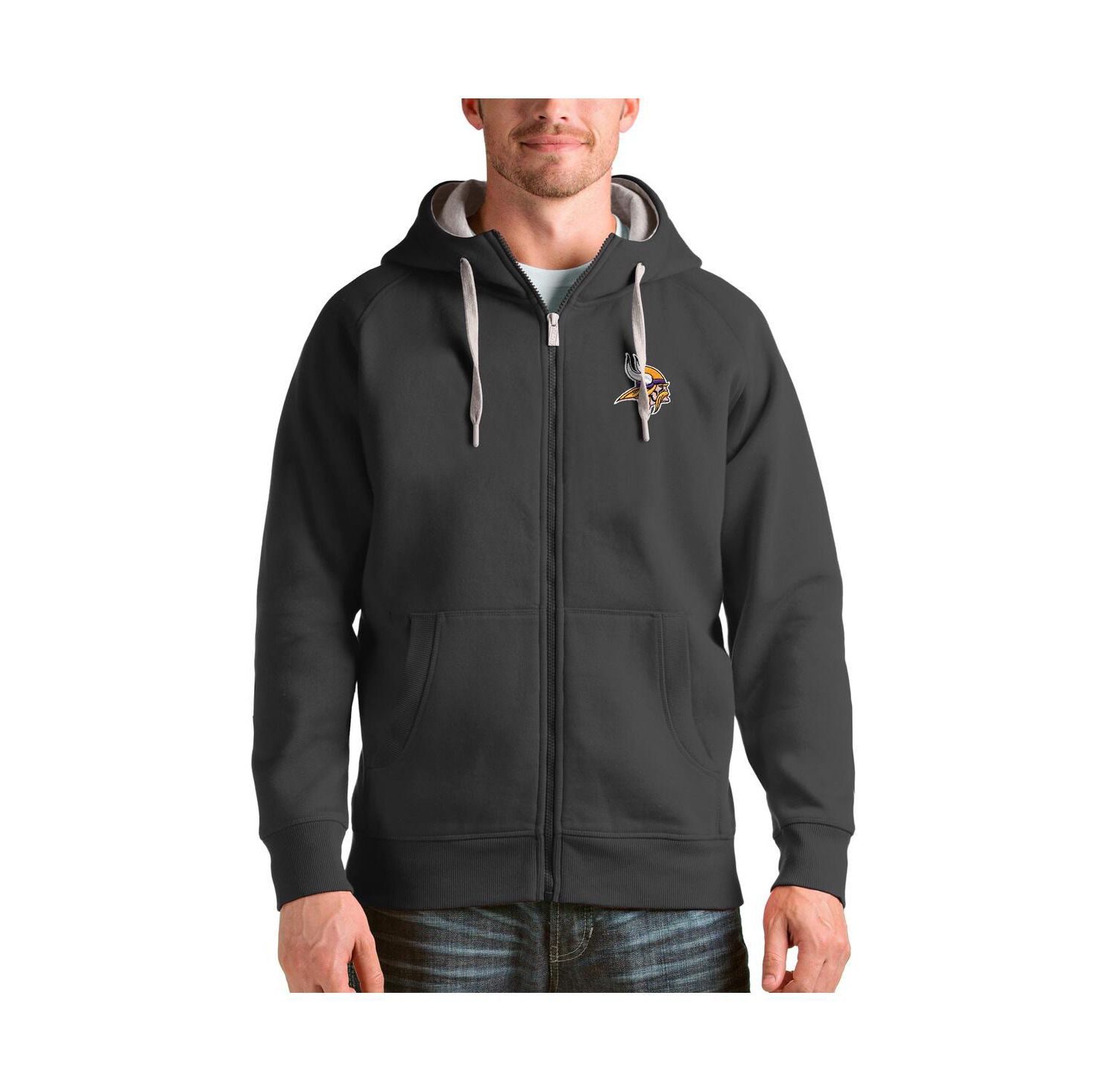 Men's Charcoal Minnesota Vikings Victory Full-Zip Hoodie