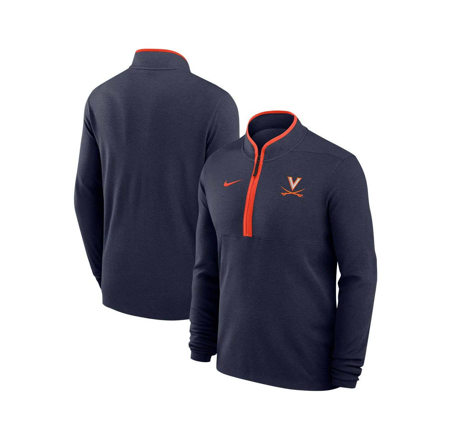 Men's Navy Virginia Cavaliers Coaches Courtside Basketball Victory Performance Quarter-Zip Top