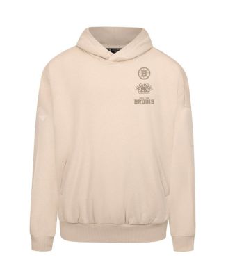 Men's Cream Boston Bruins Contact Stamp Pullover Hoodie