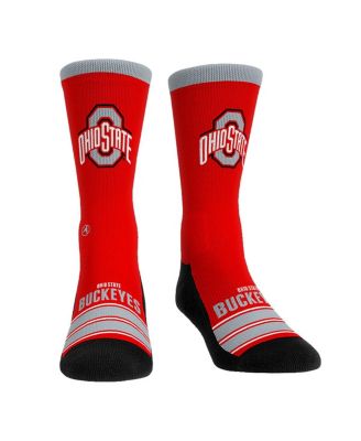Rock Em Mens and Womens Ohio State Buckeyes Gametime Stripe Crew Socks 3790₽