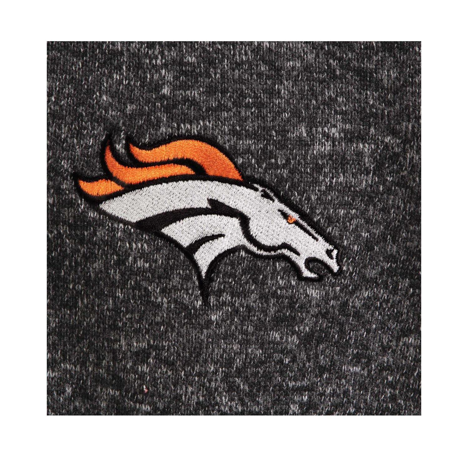 Men's Heather Black Denver Broncos Fortune Quarter-Zip Pullover Jacket